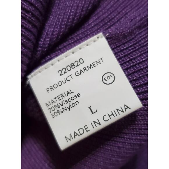 Womens Purple Viscose Wrap V Neck Long Sleeve Raglan Long Maxi Dress Size Large - Picture 7 of 12